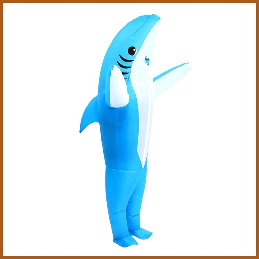 Inflatable Shark Costume Polyester Halloween Cosplay Adult Size